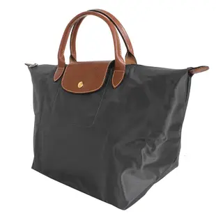 LONGCHAMP 短提把中型水餃包/鐵灰(M)