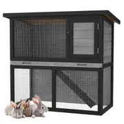 Advwin Rabbit Hutch 2 Storey Wooden Chicken Coop Pet House