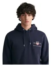 [Gant] Medium Archive Shield Hoodie in Evening Blue
