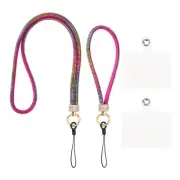 Phone Lanyard, Polyester Detachable Wrist Strap with Phone Patches, Multicolor