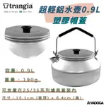 【野道家】瑞典 TRANGIA 超輕鋁水壺0.9L-塑膠帽蓋 茶壺