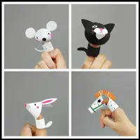 在飛比找蝦皮購物優惠-『優尚居品』兒童手指動物玩偶農場小鳥蛇套裝3D立體紙模型DI