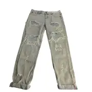 One by One Teaspoon Diamonde Awesome Baggies Distressed Cuffed Jeans Size 0