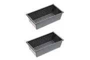 2x Mastercraft 21x11cm Crusty Bake Non-Stick Box Sided Loaf/Bread Pan Baking BLK