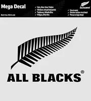 New Zealand All Blacks Rugby Team Black Mega Decal Stickers * Great on Cars!