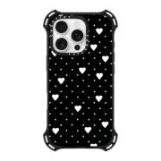 iPhone 16 Pro Bounce Case MagSafe Compatible Pin Point Hearts Black