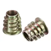 M8x15mm Furniture Screw-in Nut Zinc Alloy Threaded Insert Nuts for Wood 25pcs