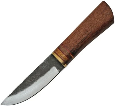 Hunter Wood HS-4425 Fixed Blade Knife w/ Leather Sheath