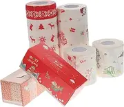 Ipetboom 1 Set Christmas Pattern Facial Tissues Napkin Towel Novelty Toilet Paper Pattern Random