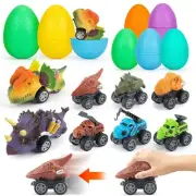 8 Pack Prefilled Easter Eggs with Dinosaur Pull Back Cars Inside Easter Baske...