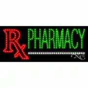 NEW “RX PHARMACY" 27x11 UNDERLINED SOLID/ANIMATED LED SIGN W/CUSTOM OPTION 20107