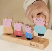New Figures Hasbro Peppa Pig ( Peppa's Family Wooden Set ) 4 Pack NIB