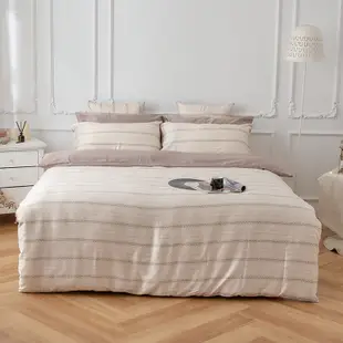 戀家小舖 台灣製床包 雙人床包 兩用被套 床單 雨暮 100%天絲 床包兩用被套組 含枕套 60支天絲