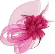 [Healeved] Elegant Fascinator Hat with Plume Detail Comfortable Hair Clip for Tea Parties and Weddings Secure Fit Headband Accessory Festival Party Favor