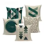 Farmhouse Geometric Cushion Covers Green White Pillow Cases On The Cushion Cover