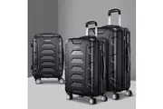 3pc Wanderlite Luggage Trolley Travel Suitcase Set TSA Hard Case Lightweight Black