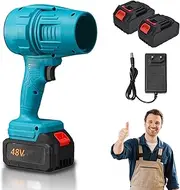 Yiicoong Blower, Yiicoong Super Powerful Cordless Blower, Long-Lasting Work, Portable Handheld Electric Air Leaf Blowers, for Car Drying and Clear Away Leaves, Snow, dust (Blue,2 Batteries)