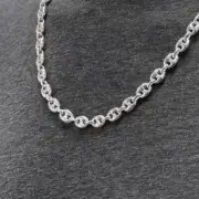 925 Sterling Silver 9.5mm Puffed Anchor Mariner Chain Necklace 22"-36"