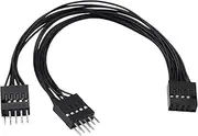 Motherboard USB Splitter Cable 5Inch/13cm, USB Splitter Motherboard Cable, USB 2.0 9Pin Female to Dual 9 Pin Male Extension Cable for Internal Computer Motherboard 1Pack