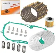 Heavy Duty Clutch Friction Plates Spring Bolt & Gasket Kit for Yamaha XVS650 V-star 650 1998-2016
