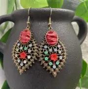 2.5” Bronze-tone Earring Set Bohemian Retro Drop Dangle New Free Ship B1788