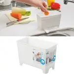 ASDFKITTY*日本製 INOMATA 小型水槽廚餘瀝水籃-排水管可換位置-也可當桌上型垃圾桶