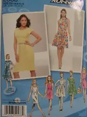 OOP SIMPLICITY 2588 MS/MP Dress w Skirt & Neckline Variations PATTERN 4-12 UC