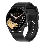 Color Touch Screen Smartwatch with Heart Rate Monitor Bluetooth Call G3-BlackSilicone