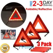 3X Reflective Warning Triangles Emergency Kit For Car Truck Road Hazard Safety