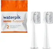 Waterpik Full Size Replacement Brush Heads with Covers for Sonic-Fusion Flossing Toothbrush SFFB-2EW, 2 Count White