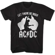 ACDC Mens T-Shirt New AUSTRALIA Licensed 100% Black Cotton in Sizes SM - 5XL