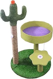 Cactus Cat Tree - Cute Cat Tower with Sisal Scratching Post, Plush Perches, and Play Platforms, Fun Cat Activity Tower for Kittens, Small Cats, 70cm Tall