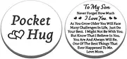 Back to School Supplies, Pocket Hug Token Gifts for Son, Gifts for High School Seniors, Long Distance Relationship Gifts, Son Gifts from Mom, Inspirational Gifts for Son Birthday Christmas, to My Son,