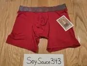 NEW MEN'S CALVIN KLEIN ICON LOGO MICROFIBER BOXER BRIEF RED SIZE SMALL