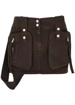 Blumarine Denim Cargo Mini Skirt - Dark Brown - 40 (UK8 / S) 40 (UK8 / S)
