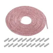 4mm x 5m Rhinestone Rope Crystal Rope Pink with Aglets