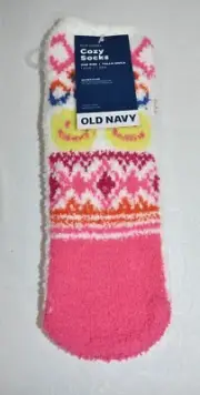 Old Navy Gripper Socks Smiley Face One Size Girl's New