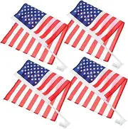 Kisangel Car Window Flag Clip Set of American Flags for Trucks Cars Golf Carts Window Clips Replacement