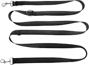 Dog Lead 2.5 m Adjustable Double Lead - Lightweight Recall Lead for Small and Medium Dogs with 2 Carabiner Hooks for Training & Outdoor Activities Black