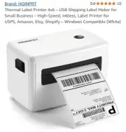 HOINPRT Bluetooth Shipping Label Printer 4x6 Thermal Label for Ebay/Amazon (new)