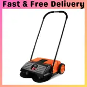 Bayer 25L Industrial Sweeper Floor Cleaner Manual Push Rotate Brush Wet & Dry