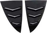 Car Rear Triangle Window Shutters Louver Sunshade Air Panel Cover Trim Carbon Fiber Accessories Compatible for Tesla Model 3 2018-2021(Black Style)