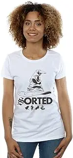 [Absolute Cult] Harry Potter Women's Sorting Hat T-Shirt White Small