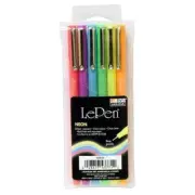 Marvy Uchida Le Pen Mirco Plastic Tip X-Fine Neon Set/6 Assorted Office School