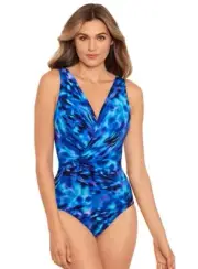 Miraclesuit Women's Swimwear Cloud Leopard Esmerelda Underwire Bra Tummy Control