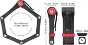 Foldylock Folding Clipster Bike Lock Matching Locks with 3 Identical Keys 75 cm
