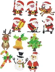HONMEET Art Kit 2 Sheets of Gem Stickers for Boys and Girls Adhesive Resin Diamonds Christmas Diamond Drawing Stickers for Boys and Girls Decorative Artwork for Cup Computer Notebook