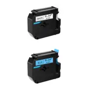 2PK Compatible For Brother P-touch 12mm Label Tape M-K231 M-K531 White/Blue