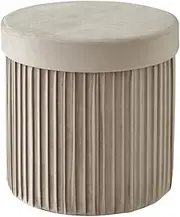 Takeda Corporation M3-ESM38BE Stool, Ottoman, Storage, Beige, 15.0 x 15.0 x 14.6 inches (38 x 38 x 37 cm), Elegant Storage Stool, Round Shape