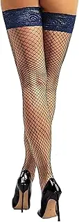 [JarseHera] Seam Back Fishnet Thigh High Stockings Silicone Lace Top Lingerie Stay Up Sheer Nylon Hosiery
